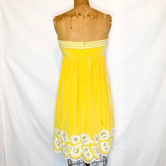 Shoshanna Strapless Silk Dress with Eyelet Detail - Picture 6 of 14